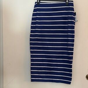 Ralph Lauren Royal Blue and White striped straight skirt.